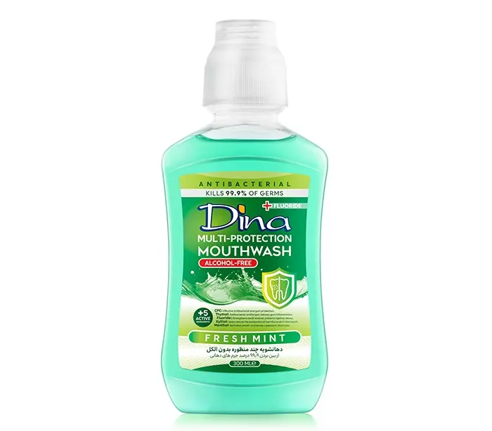دهان‌شویه multi protection Dina بدون الکل باطعم نعنا
